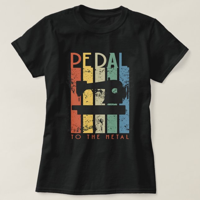 T-shirt Femme Drôle Pédale à coudre pour le métal coudre e (Design devant)