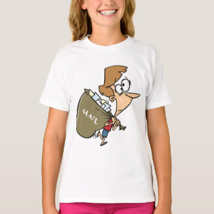 T-shirt Femme drôle portant un lourd sac de courrier