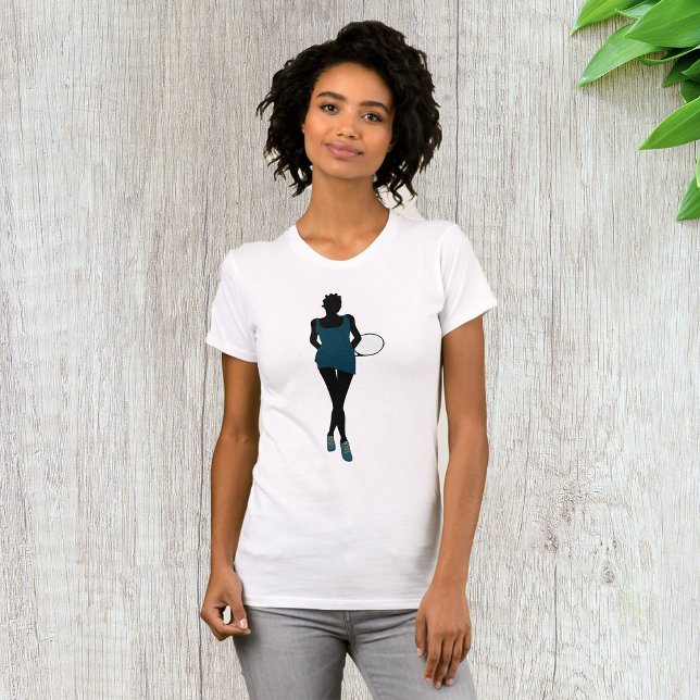 T-shirt femme du joueur de tennis Silhouette (Créateur téléchargé)