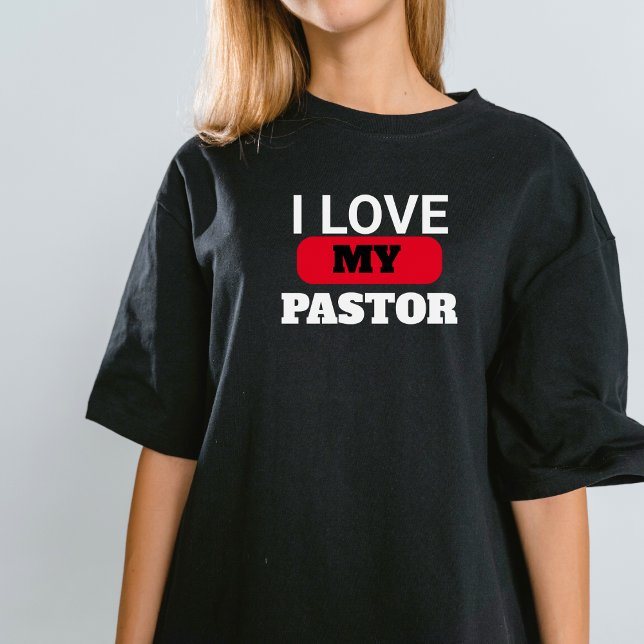 T-shirt Femme du pasteur J'aime mon pasteur Surdimensionne (Créateur téléchargé)