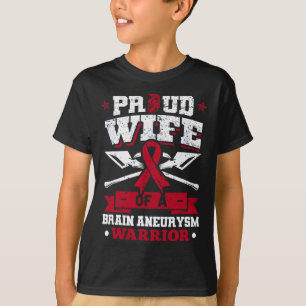 T-shirt Femme D'Un Cerveau Aneurysme Guerrier Burgundy Rub