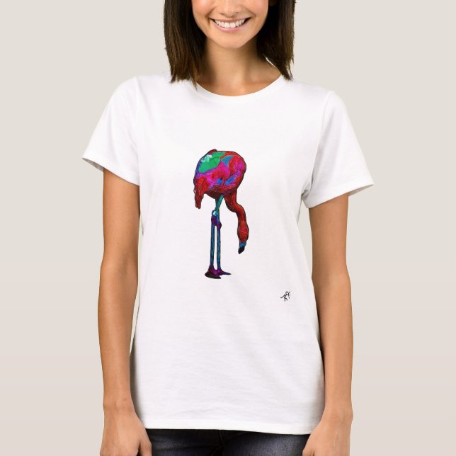 T-shirt femme d'un flamant abstrait (Devant)