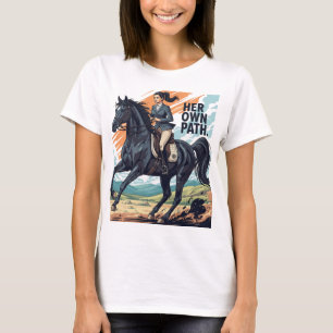 T-shirt Femme dynamique chevauchant un cheval arabe