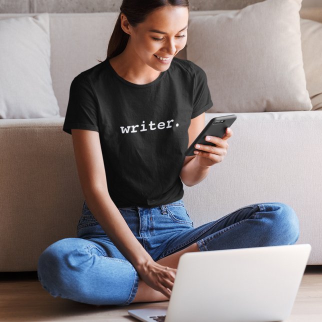 T-shirt femme écrivain noir (Several shirt colors and sizes to choose from.)