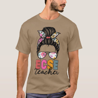T-shirt Femme ECSE Enseignant Messy Bun Petite Enfance Spé