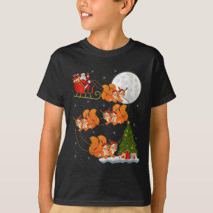 T-shirt Femme Écureuil Père Noël Traîneau Volant Drôle Mag