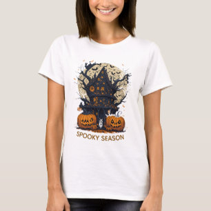 T-shirt femme éffrayant Halloween Treehouse