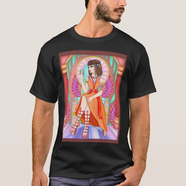 T-shirt Femme égyptienne assise sur sa chaise regardant da (Devant)