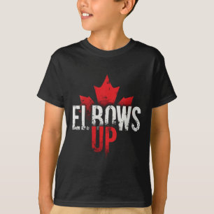 T-shirt Femme Elbows Up Fans Maple Leaf col V