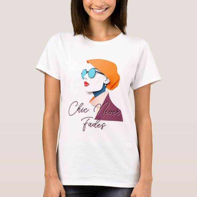 T-shirt Femme élégante dans la mode rétro (Devant)