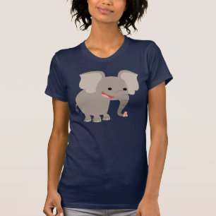 T-shirt Femme Eléphante Cartoon Laughing