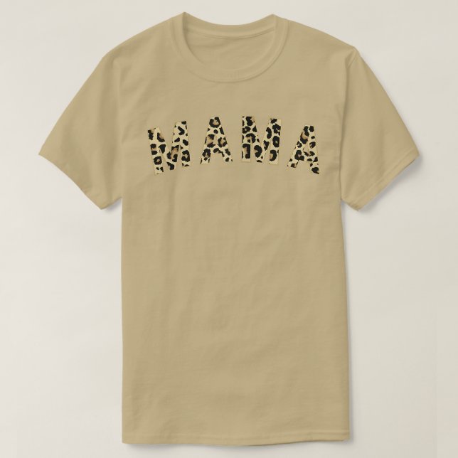 T-shirt Femme Empreinte de léopard Mama Maman Maman (Design devant)