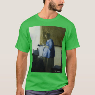 T-shirt Femme en bleu Lire une lettre 1663 Johannes Verme