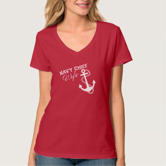 T-shirt Femme en chef de la Marine - Rouge avec le coeur b
