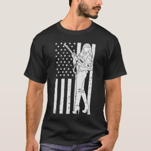 T-shirt Femme en détresse American Flag Guns Pro Gun Owne