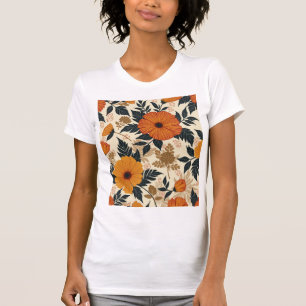 T-shirt femme en gras de géométrie florale