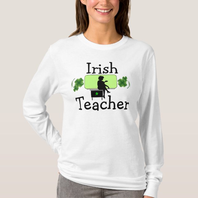 T-shirt femme enseignante irlandaise Long Sleeve (Devant)
