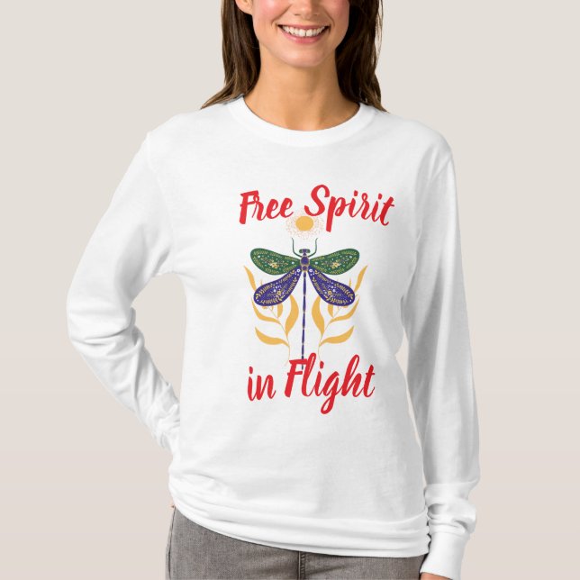 T-shirt Femme, Esprit libre en vol - Papillon (Devant)