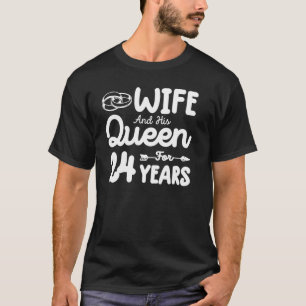 T-shirt Femme et sa reine 24e anniversaire de Mariage drôl
