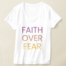 T-Shirt Femme Faith Over Fear – Chrétien Inspirant