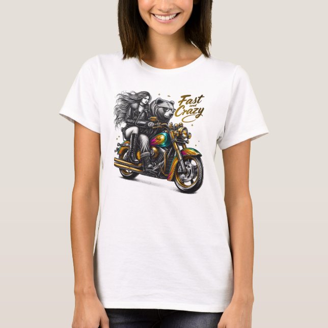 T-shirt Femme Fatale sur Deux Roues (Devant)