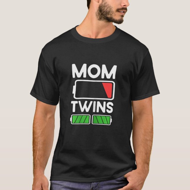 T-shirt Femme fatiguée Twin Maman Batterie Twin Mother (Devant)