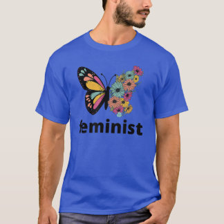 T-shirt Femme féministe Droits Butterfly Colorful Feminism