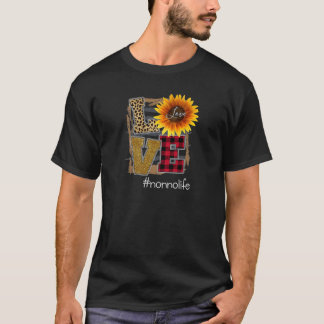 T-shirt Femme Femme Aimer Non-vie Tournesol Léopard