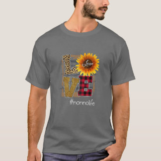 T-shirt Femme Femme Aimer Non-vie Tournesol Léopard