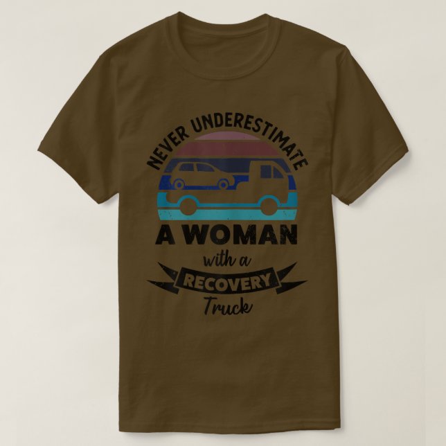 T-shirt Femme femme avec un camion de récupération Drôle c (Design devant)