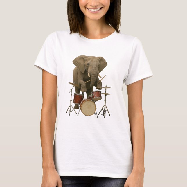 T-shirt femme femme design pour éléphant jouant au (Devant)