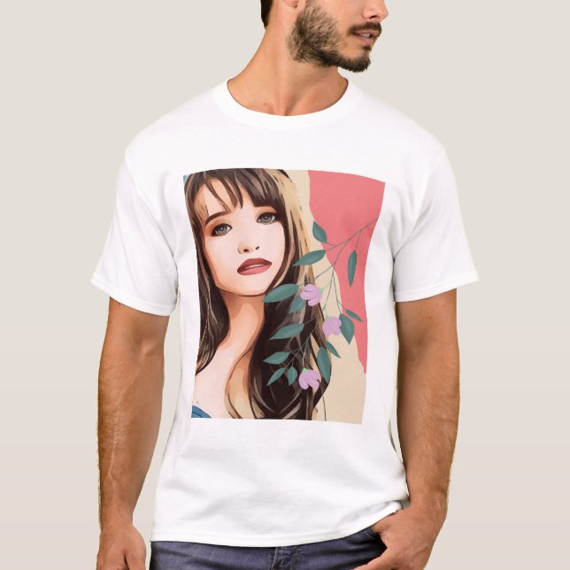 T-shirt Femme femme femme joli visage, portrait art (Devant)
