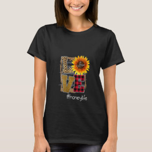 T-shirt Femme Femme Love Honeylife Sunflower Leopard