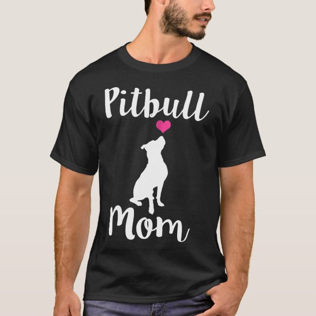 T-shirt Femme Femme Pitbull Maman Pit Bull Chien Mama Don  (Devant)