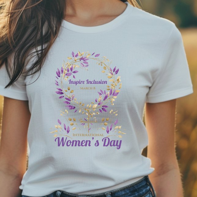 T-shirt Femme Feuille violette signe de la Journée des Fem (Créateur téléchargé)