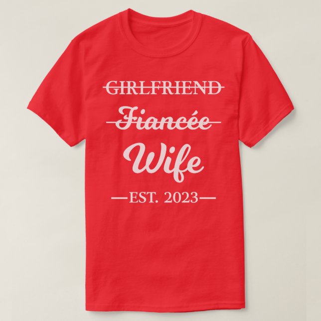T-shirt Femme Fiancée mariée 2023 Fiançailles Co (Design devant)