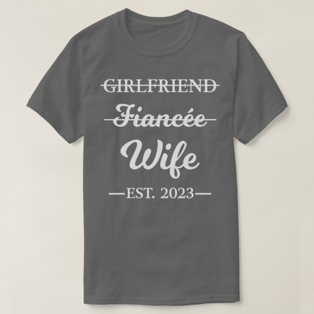T-shirt Femme Fiancée mariée 2023 Fiançailles Co (Design devant)