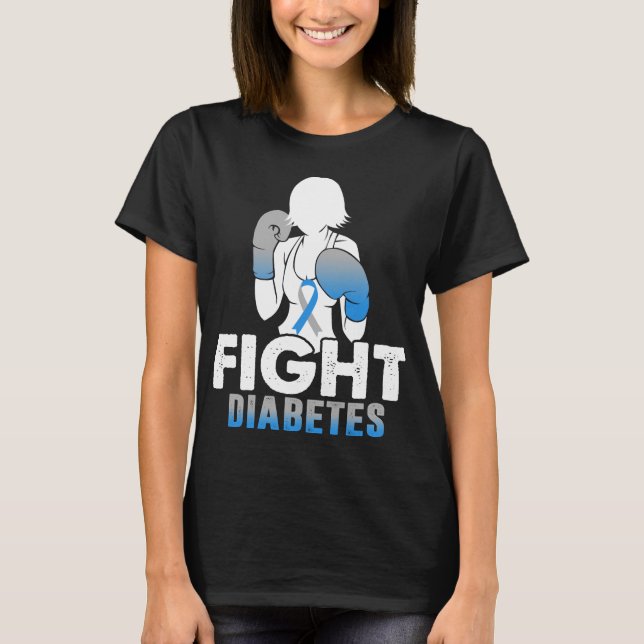 T-shirt femme fille lutte diabète t1d t2d guerrier maman (Devant)