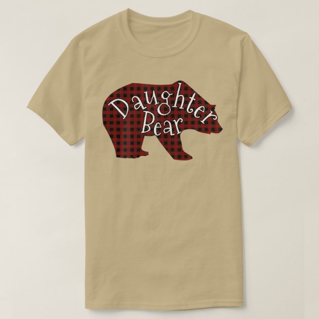T-shirt Femme Fille Ours Rouge Plaid Design (Design devant)