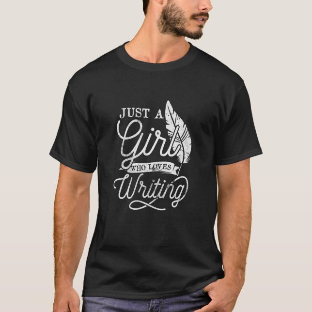 T-shirt Femme Fille Qui Aime Écrire Auteur Écrivain (Devant)