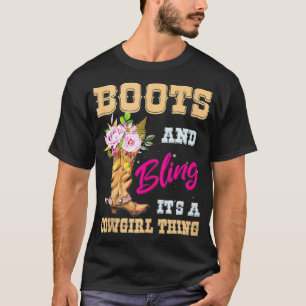 T-shirt Femme filles Bottes & Bling c'est une fille coupe