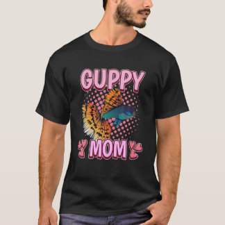T-shirt Femme Filles Guppy Maman Poisson Aquarium Propriét