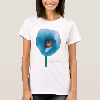 T-shirt femme Fleur de coquelicot bleu de l'Himala