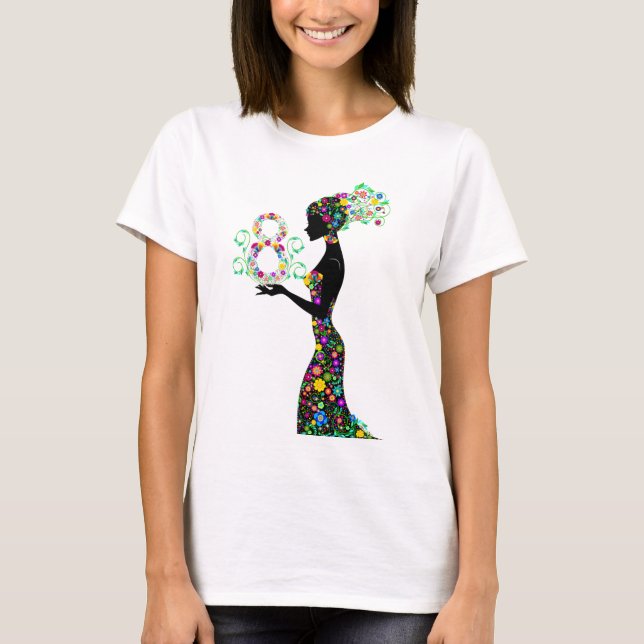 t-shirt femme fleurs (Devant)
