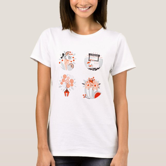 T-Shirt Femme Fleurs Humeur (Devant)