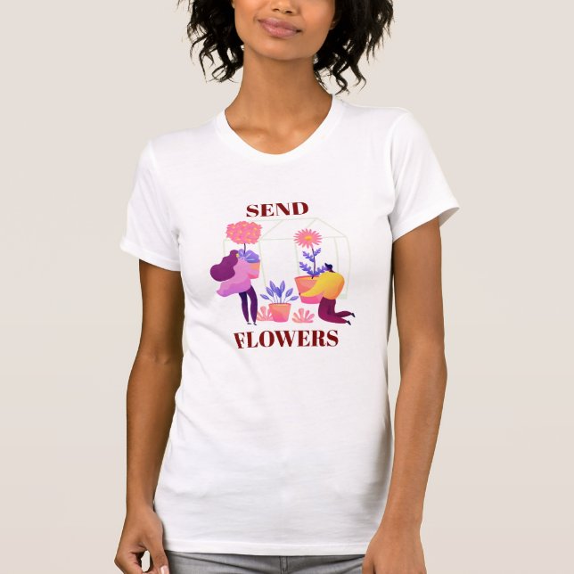 T-Shirt Femme Fleurs Pressées (Devant)