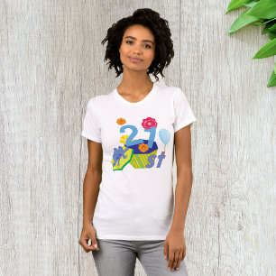 T-shirt femme florale 21e anniversaire