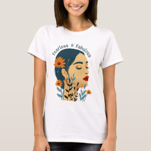 T-shirt Femme Florale sans peur et fabuleux