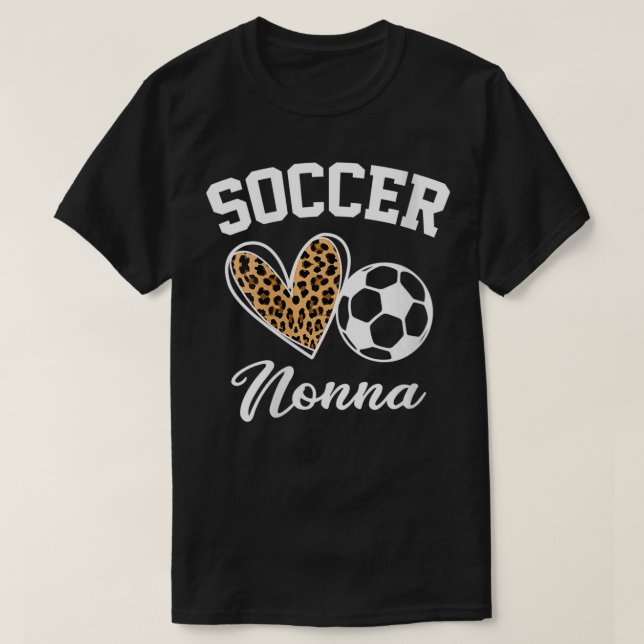 T-shirt Femme Football Nonna Leopard Heart Funny Nonna Mot (Design devant)
