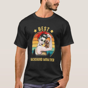 T-shirt Femme forte Meilleure Dachshund Maman Joyeuse Mère